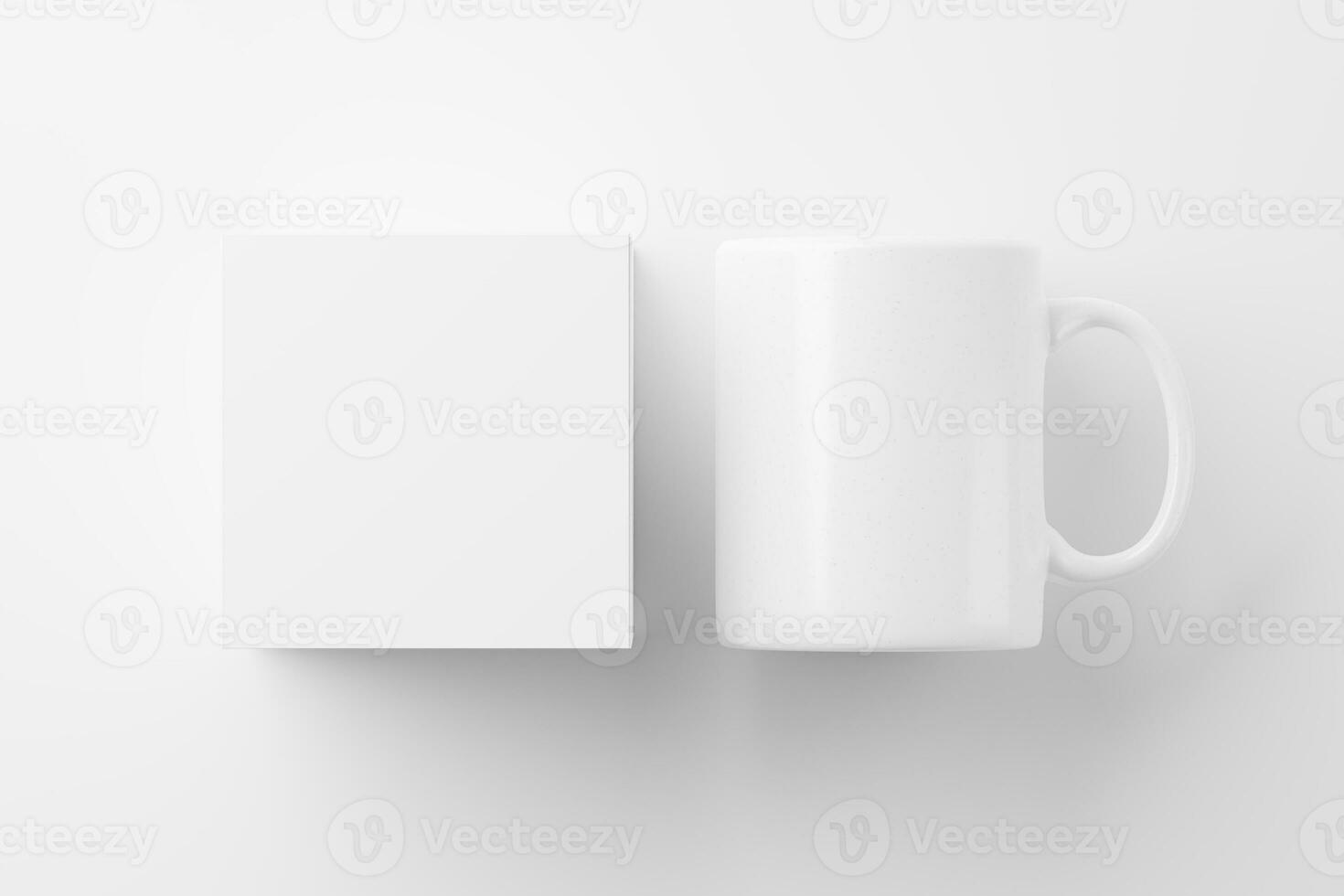 Ceramic Mug Cup For Coffee Tea White Blank 3D Rendering Mockup photo