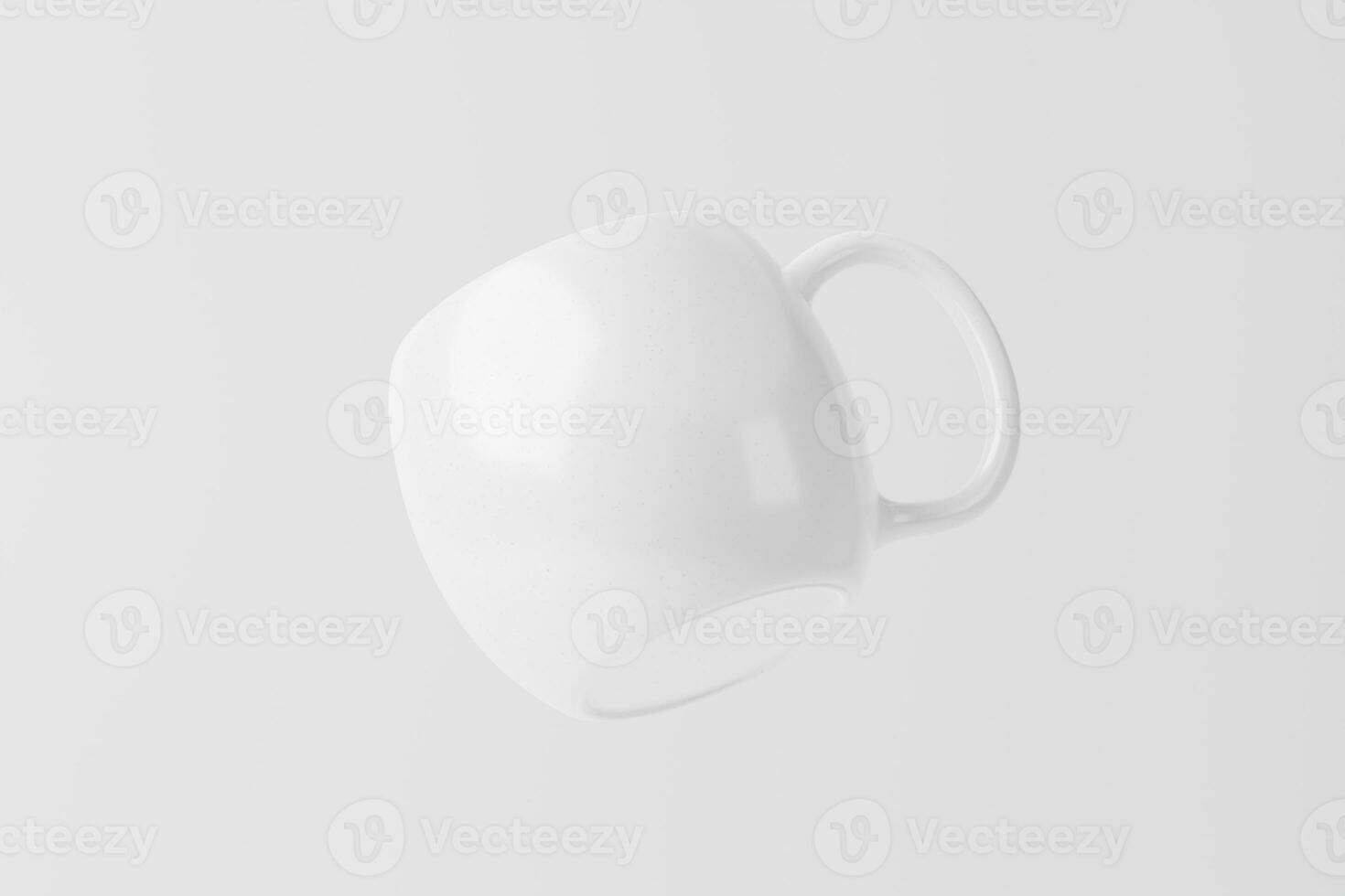 Ceramic Mug Cup For Coffee Tea White Blank 3D Rendering Mockup photo