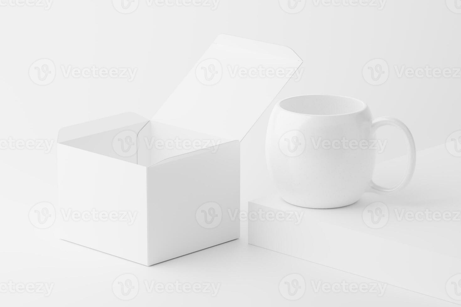 Ceramic Mug Cup For Coffee Tea White Blank 3D Rendering Mockup photo