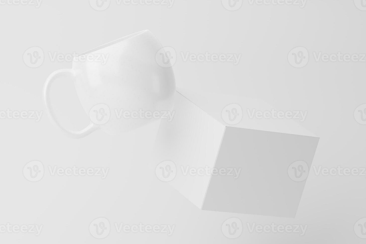 Ceramic Mug Cup For Coffee Tea White Blank 3D Rendering Mockup photo