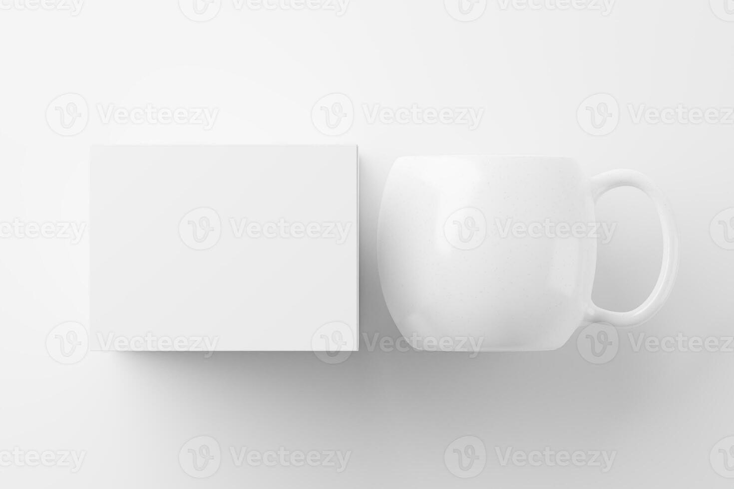 Ceramic Mug Cup For Coffee Tea White Blank 3D Rendering Mockup photo