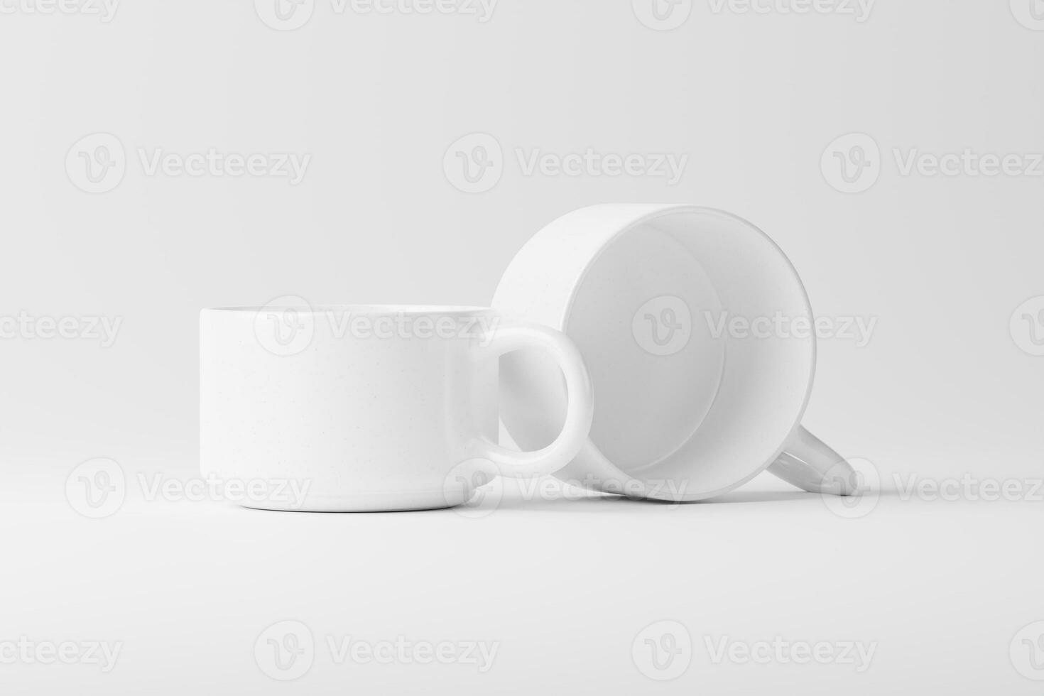 Ceramic Mug Cup For Coffee Tea White Blank 3D Rendering Mockup photo