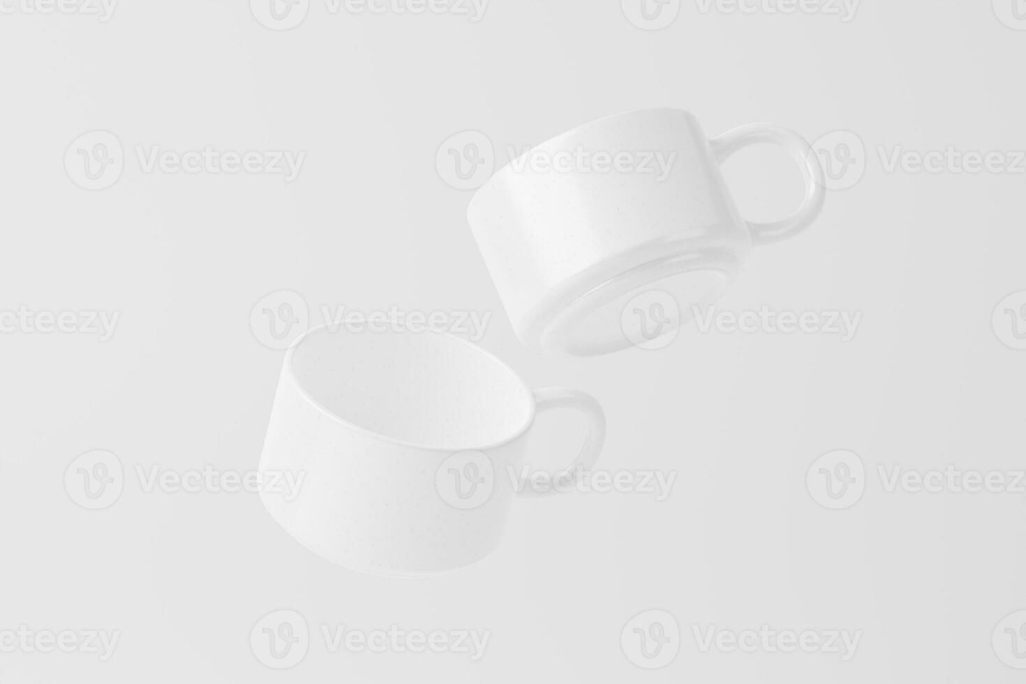 Ceramic Mug Cup For Coffee Tea White Blank 3D Rendering Mockup photo