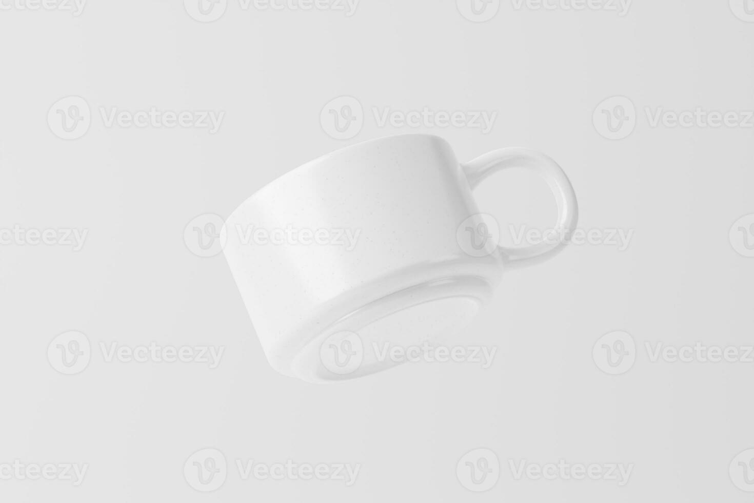 Ceramic Mug Cup For Coffee Tea White Blank 3D Rendering Mockup photo