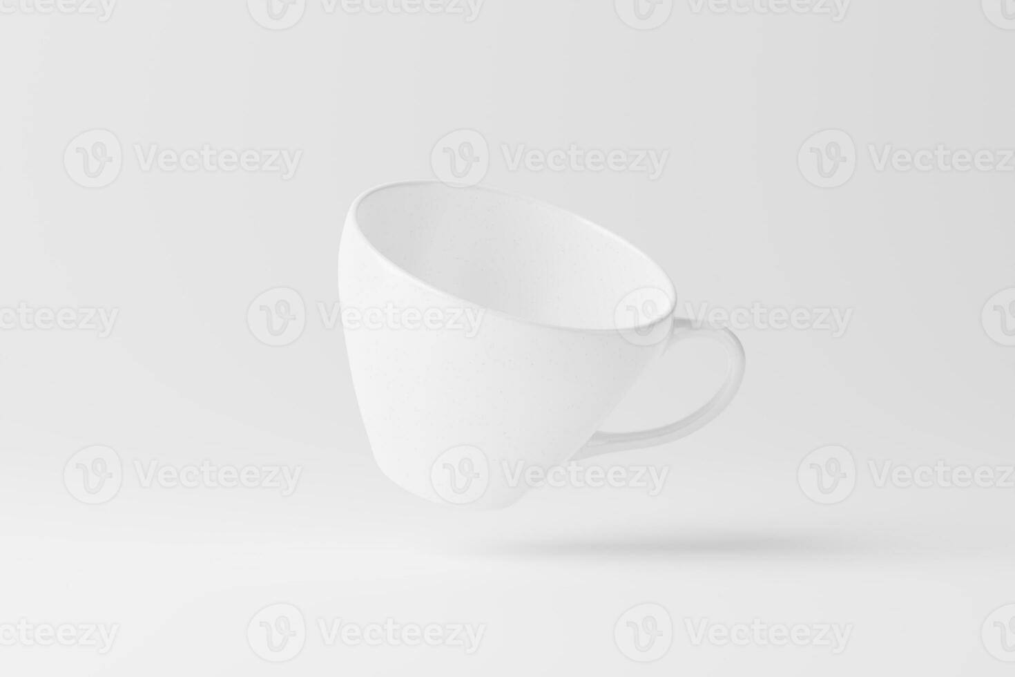 Ceramic Mug Cup For Coffee Tea White Blank 3D Rendering Mockup photo