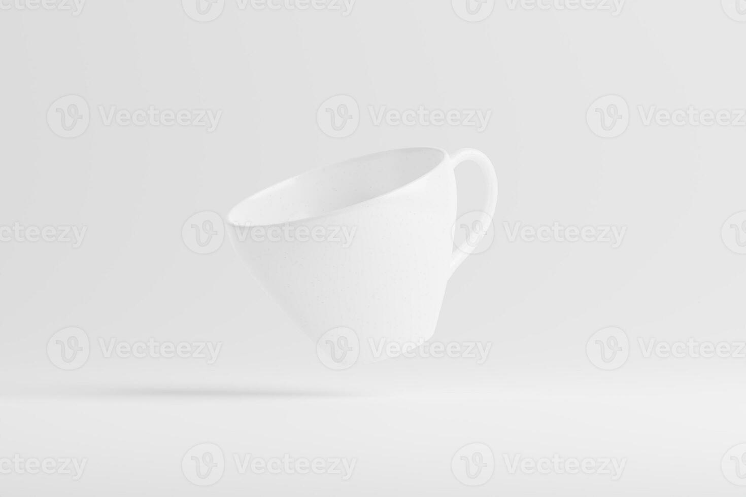 Ceramic Mug Cup For Coffee Tea White Blank 3D Rendering Mockup photo