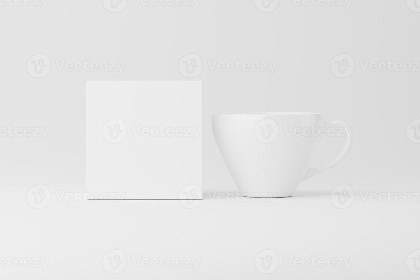 Ceramic Mug Cup For Coffee Tea White Blank 3D Rendering Mockup photo