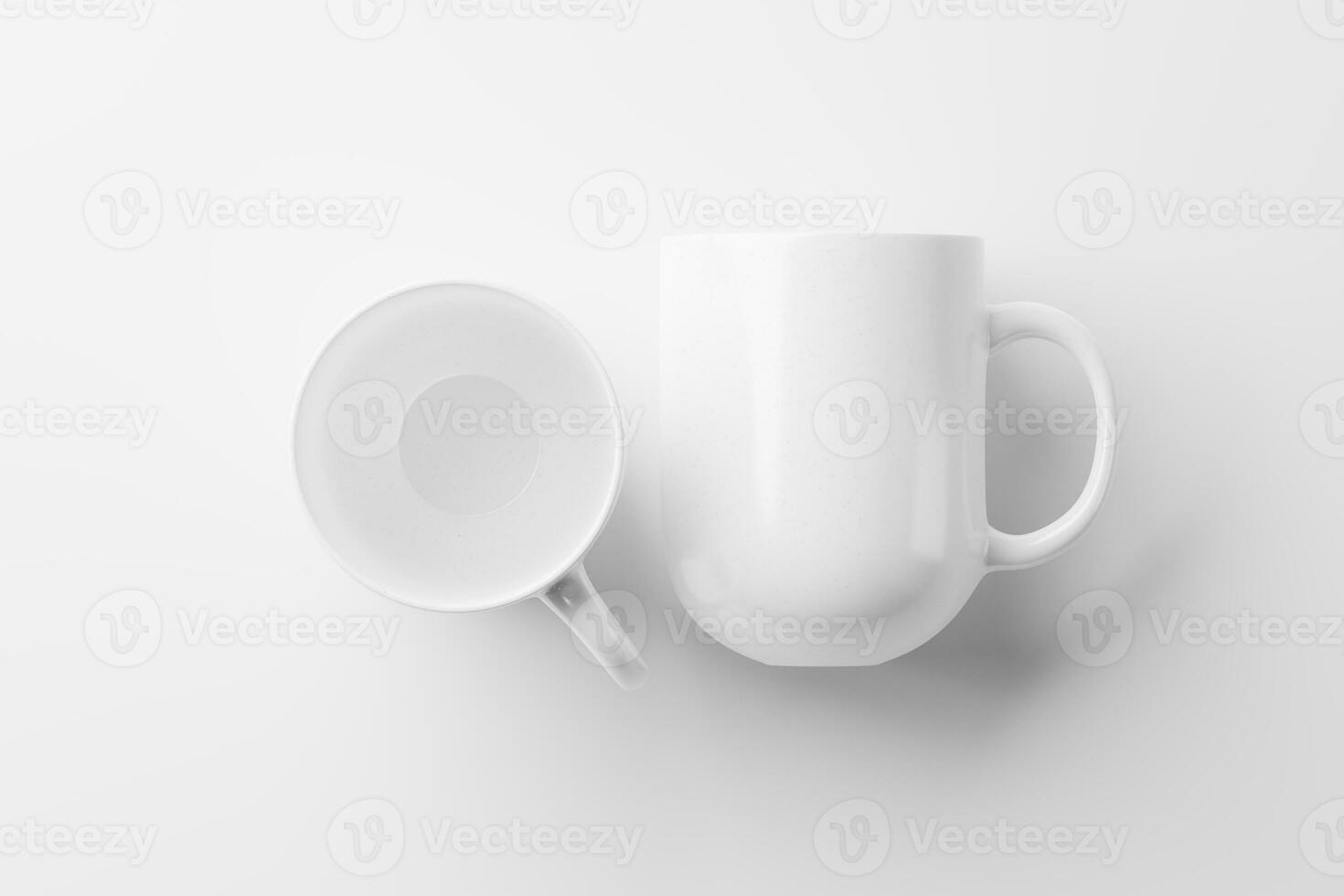 Ceramic Mug Cup For Coffee Tea White Blank 3D Rendering Mockup photo