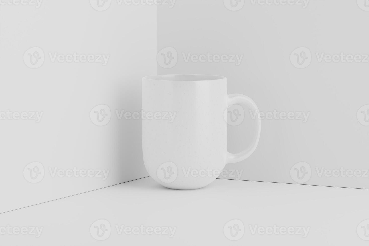 Ceramic Mug Cup For Coffee Tea White Blank 3D Rendering Mockup photo