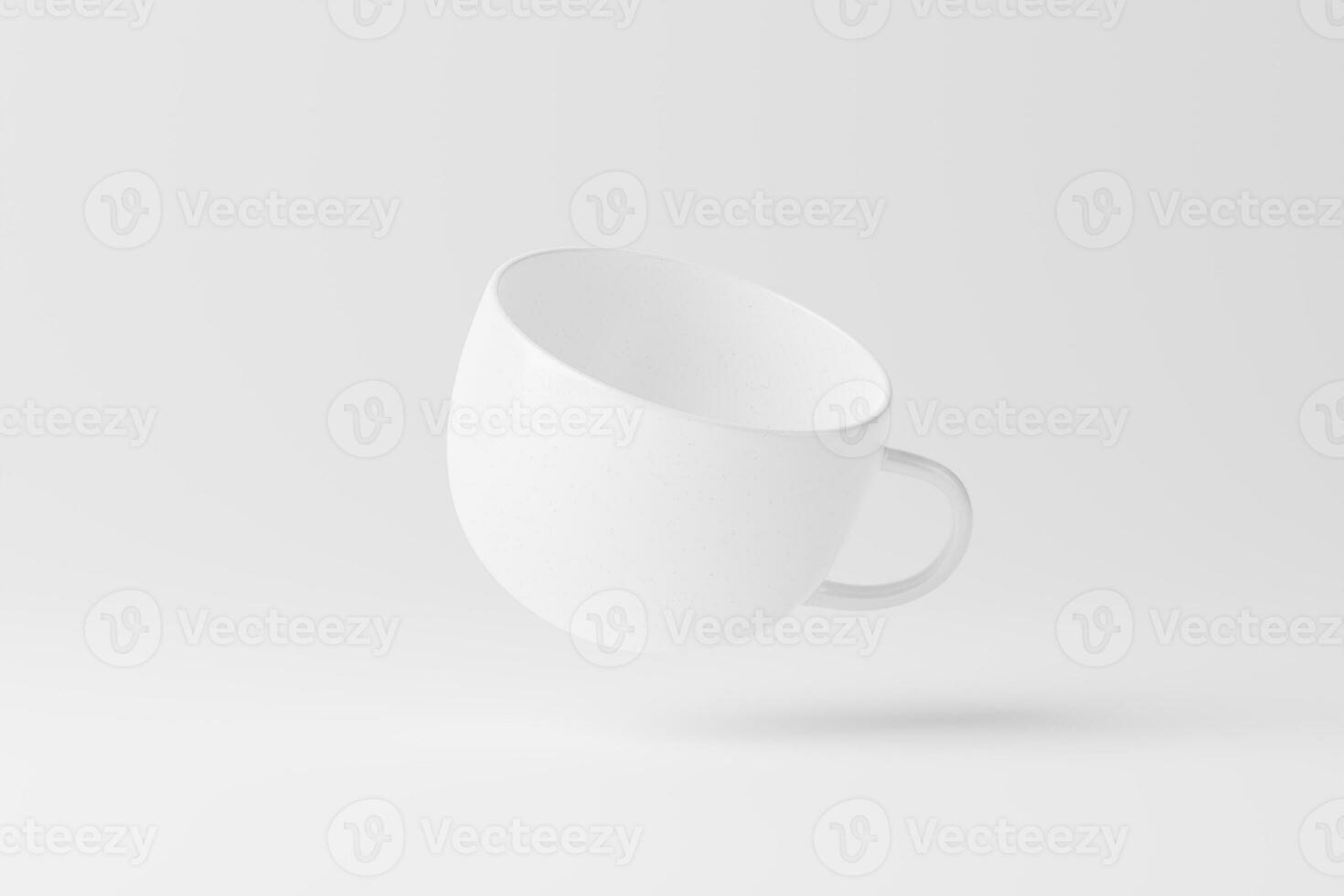 Ceramic Mug Cup For Coffee Tea White Blank 3D Rendering Mockup photo