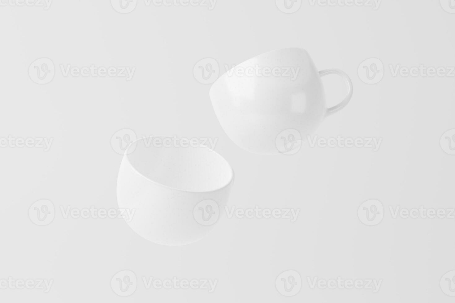 Ceramic Mug Cup For Coffee Tea White Blank 3D Rendering Mockup photo