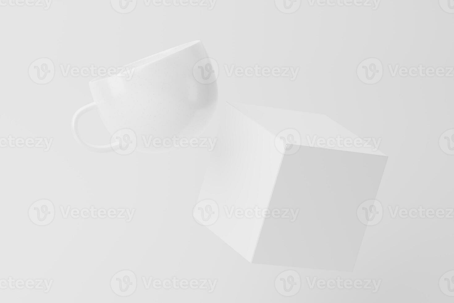 Ceramic Mug Cup For Coffee Tea White Blank 3D Rendering Mockup photo