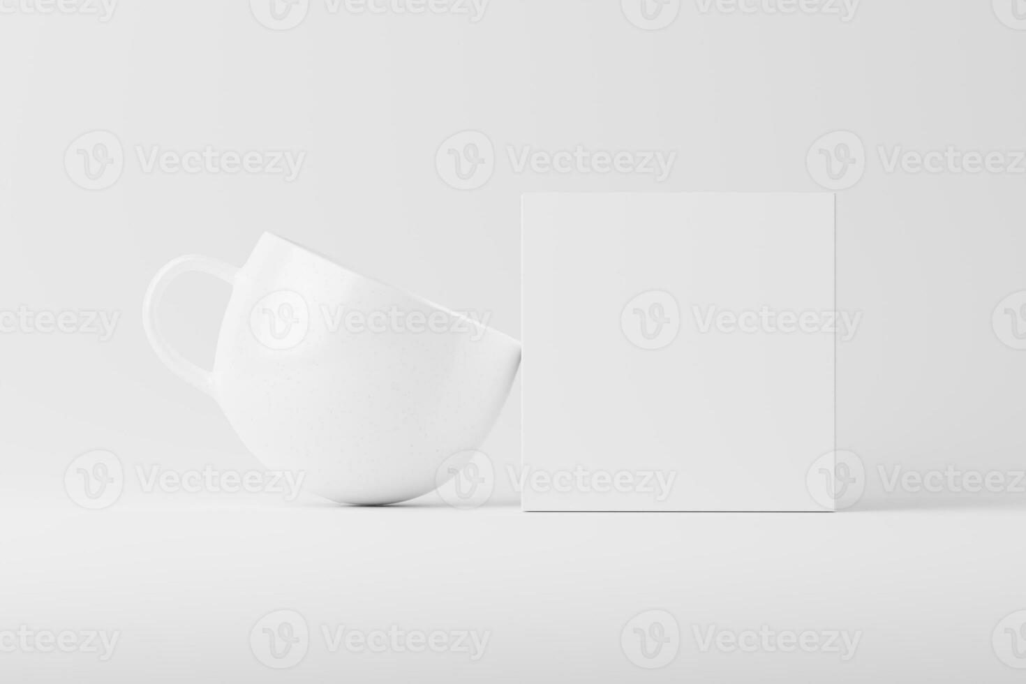 Ceramic Mug Cup For Coffee Tea White Blank 3D Rendering Mockup photo