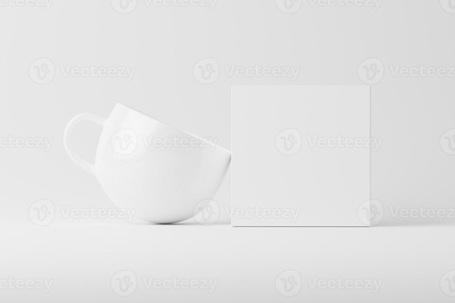 cerámico jarra taza para café té blanco blanco 3d representación Bosquejo foto