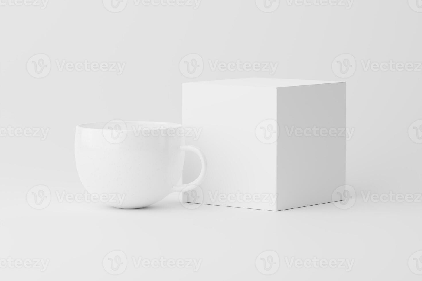 Ceramic Mug Cup For Coffee Tea White Blank 3D Rendering Mockup photo