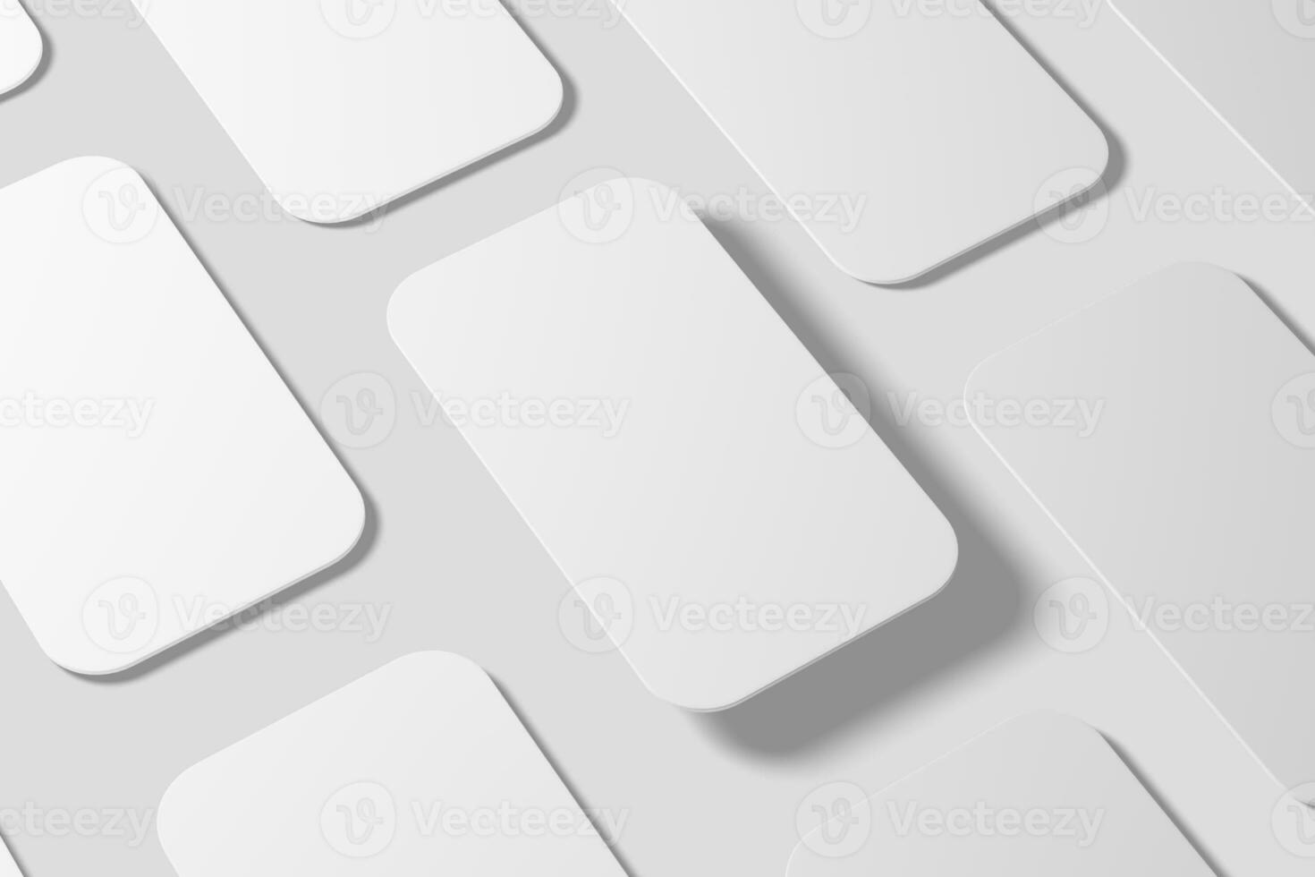 Vertical Round Corner Business Card White Blank 3D Rendering Mockup photo