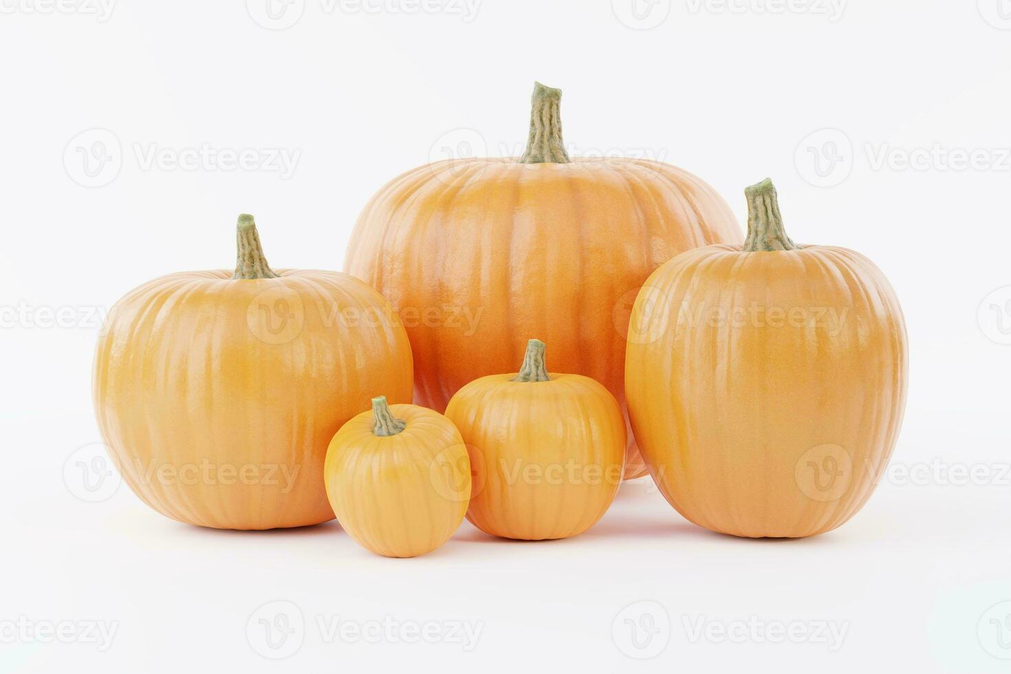 Organe Pumpkin In White Background 3D Rendering Mockup photo