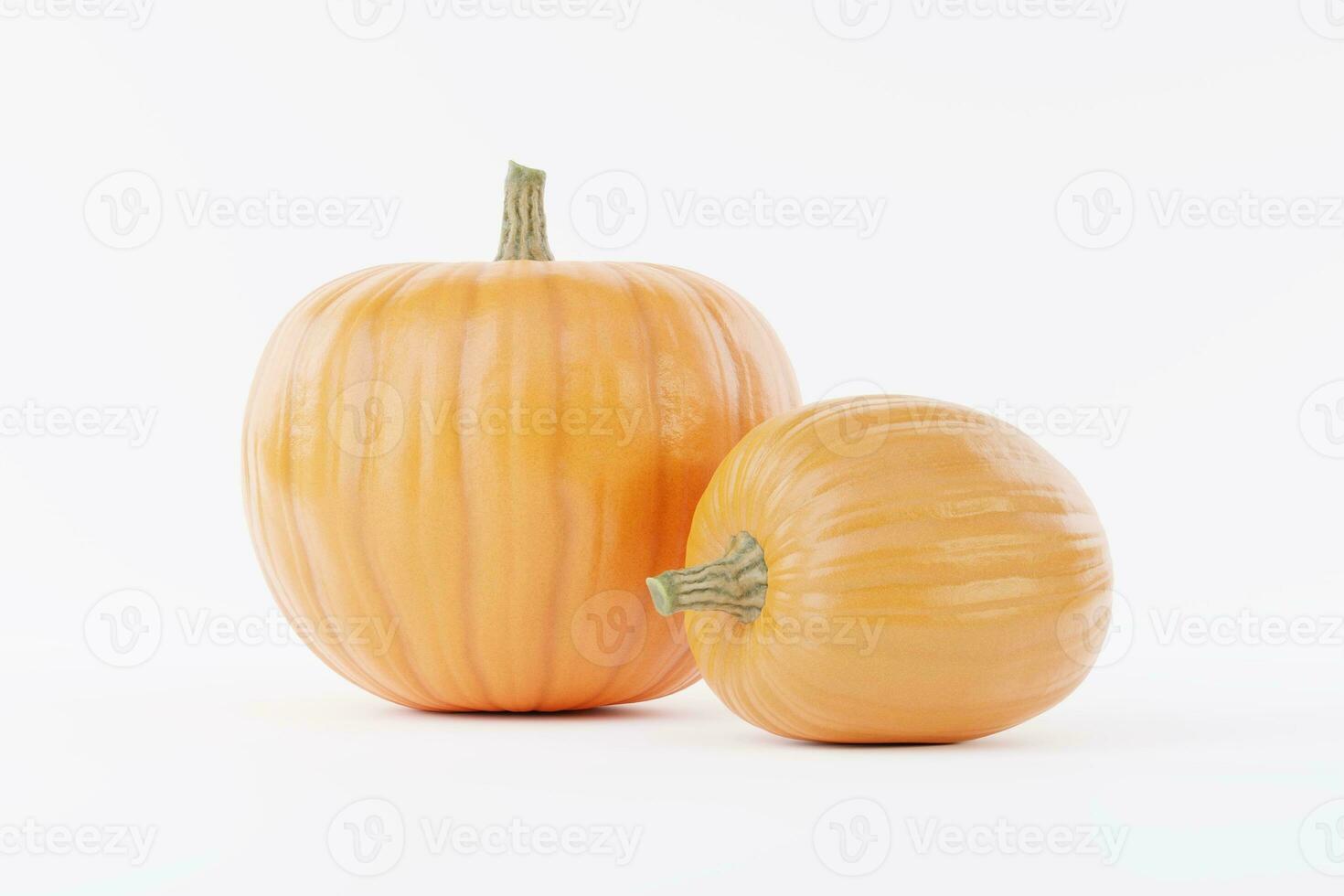 Organe Pumpkin In White Background 3D Rendering Mockup photo