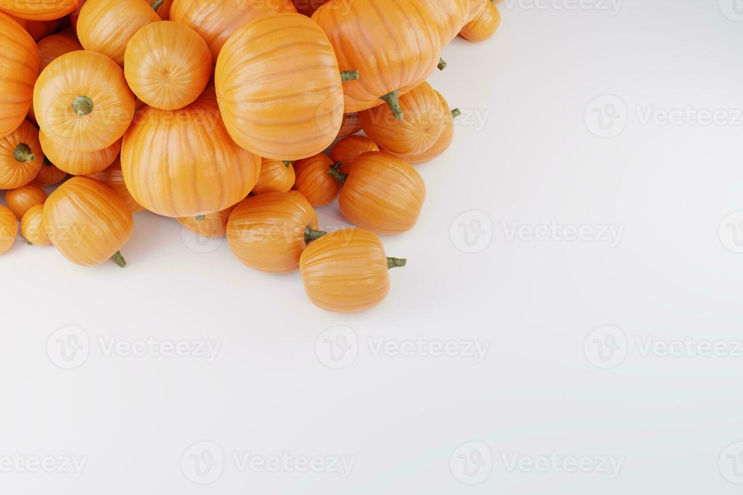 Organe Pumpkin In White Background 3D Rendering Mockup photo