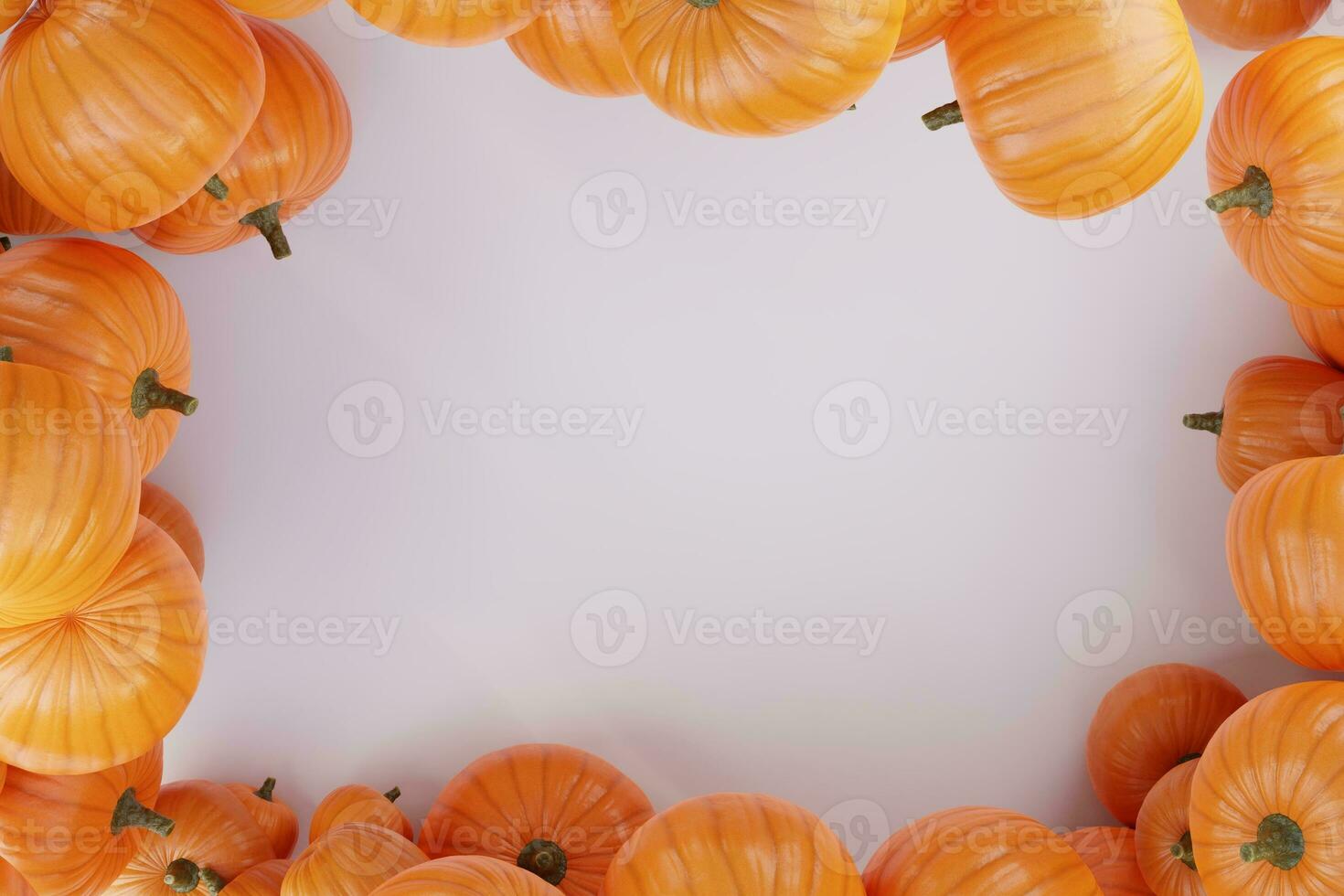 Organe Pumpkin In White Background 3D Rendering Mockup photo