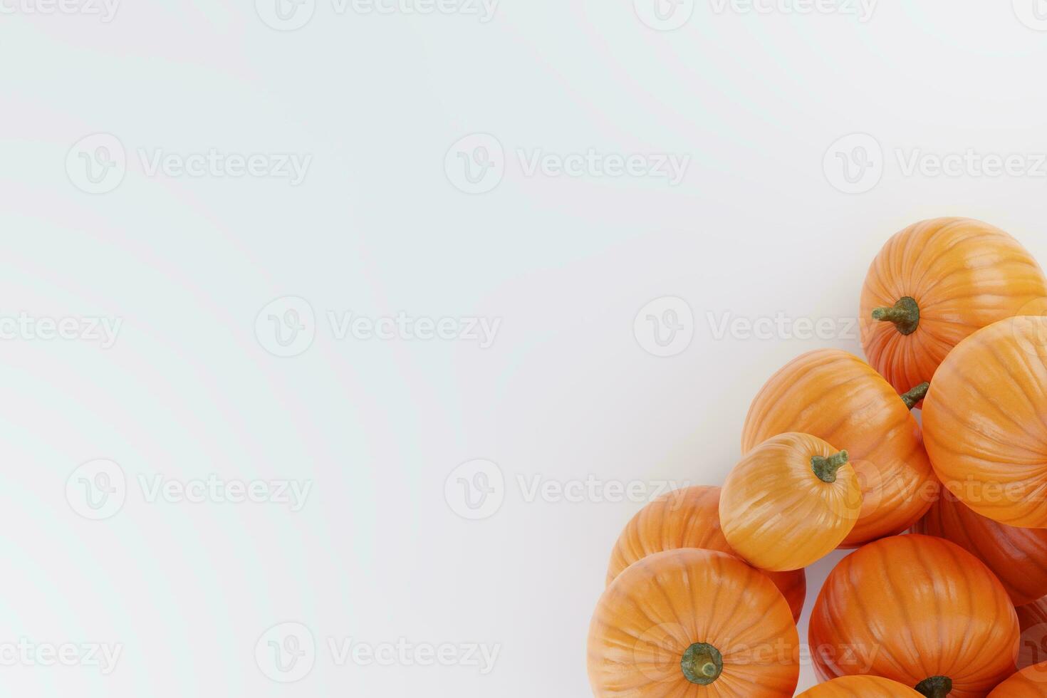 Organe Pumpkin In White Background 3D Rendering Mockup photo