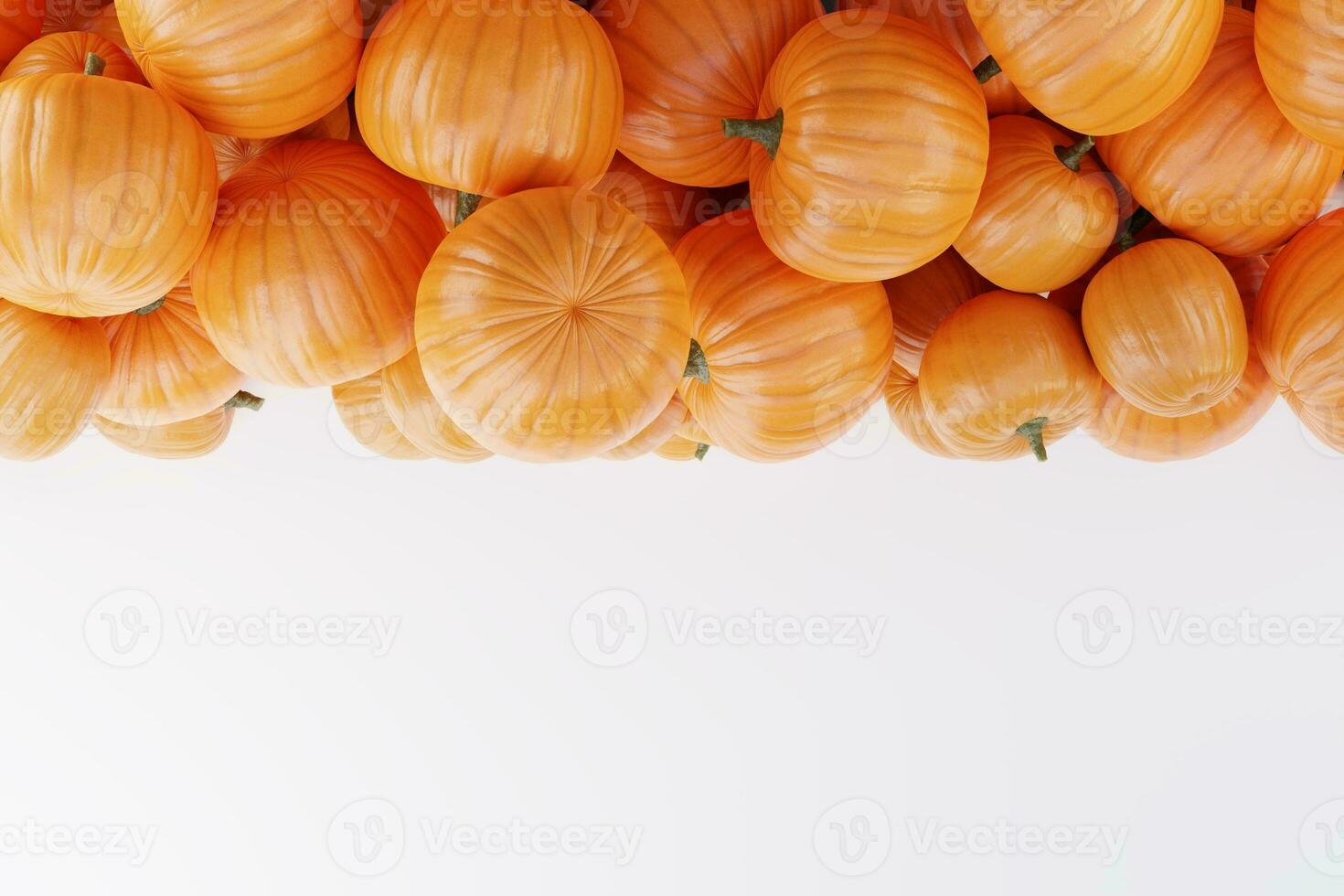 Organe Pumpkin In White Background 3D Rendering Mockup photo