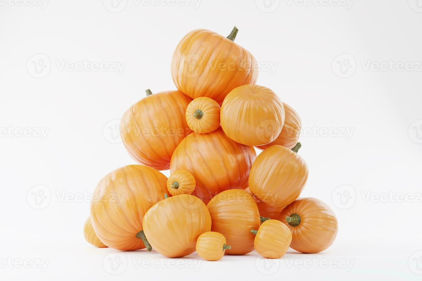 Organe Pumpkin In White Background 3D Rendering Mockup photo
