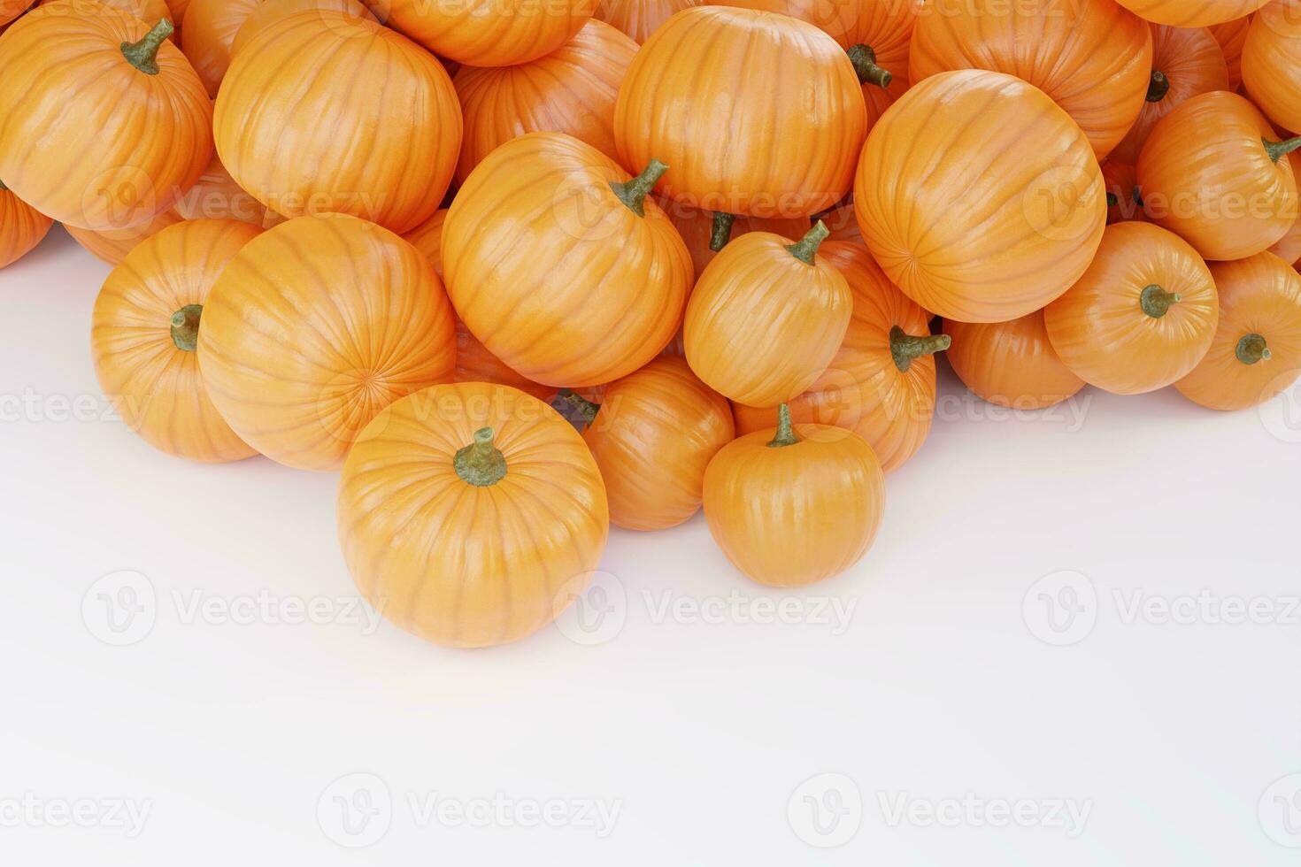 Organe Pumpkin In White Background 3D Rendering Mockup photo