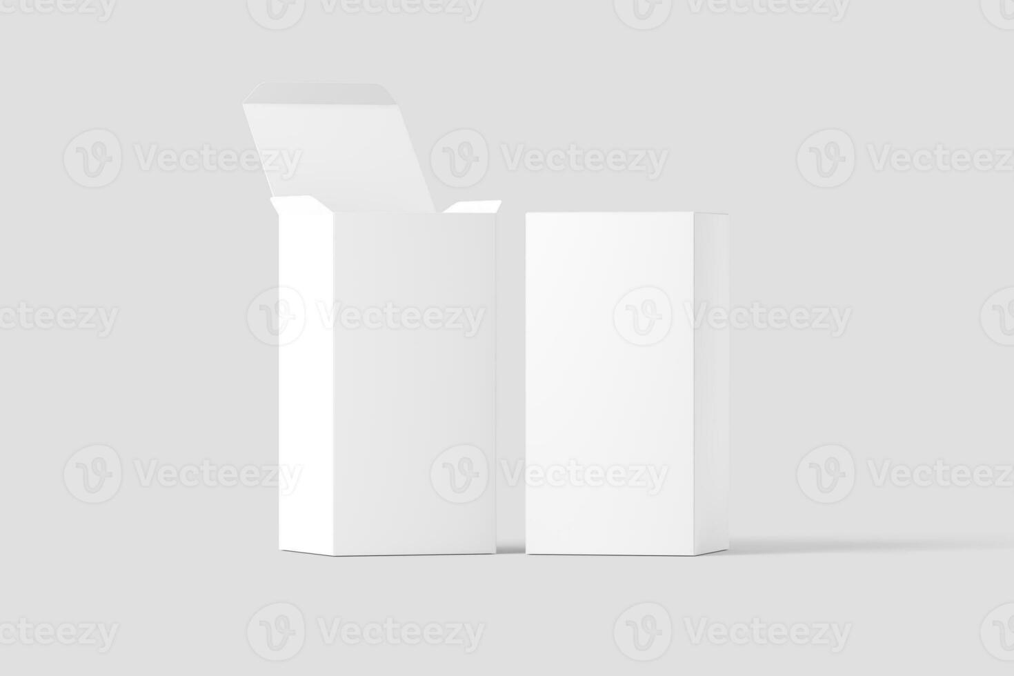 Rectangle Box White Blank 3D Rendering Mockup photo