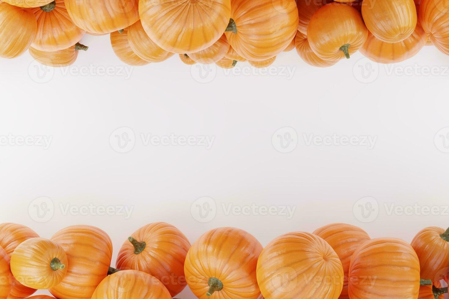 Organe Pumpkin In White Background 3D Rendering Mockup photo