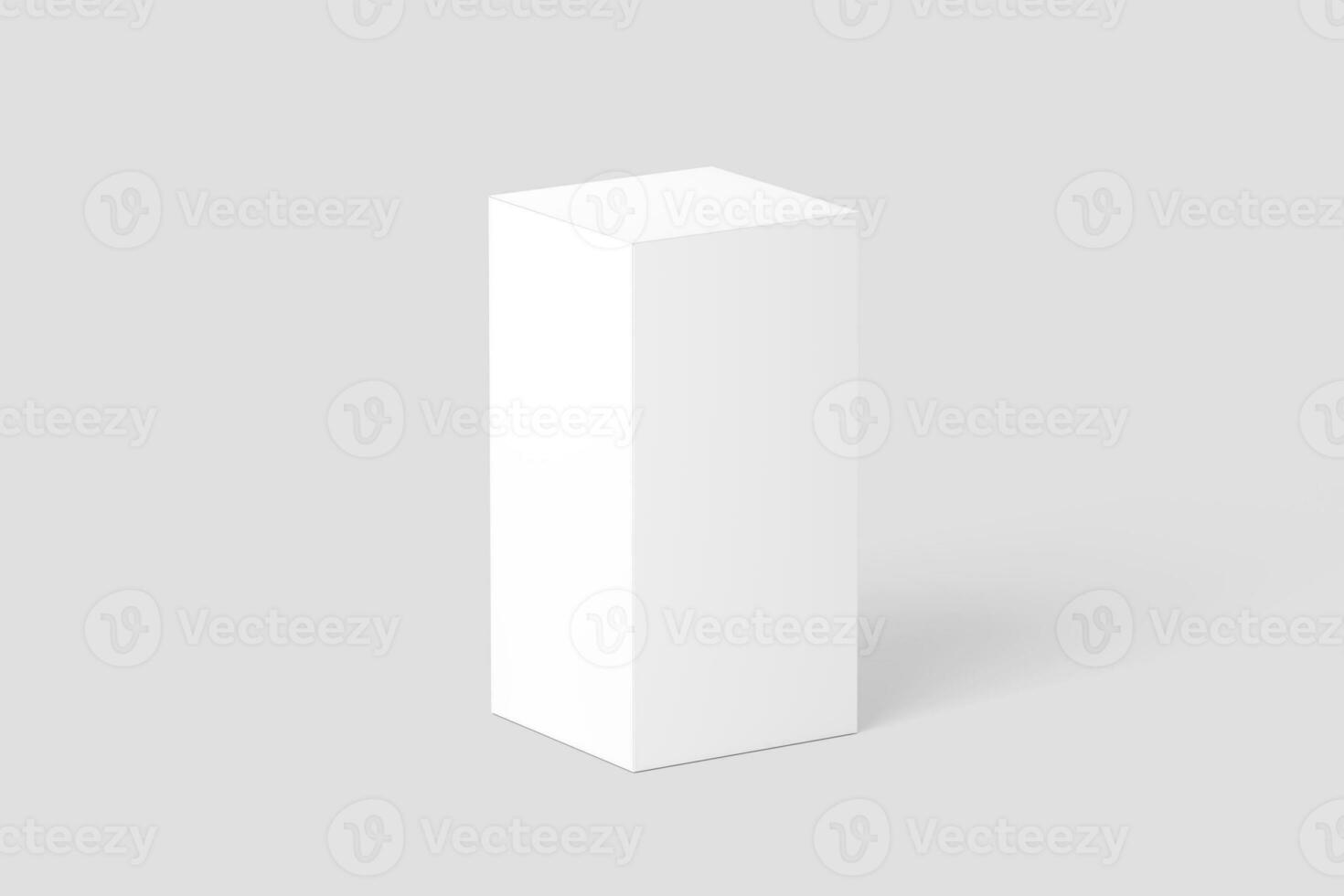 Rectangle Box White Blank 3D Rendering Mockup photo