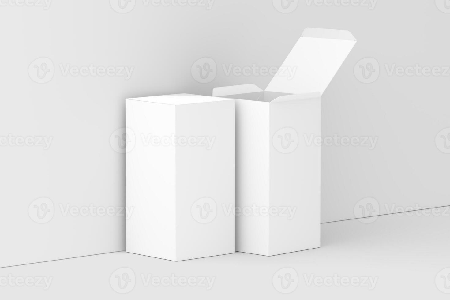 Rectangle Box White Blank 3D Rendering Mockup photo