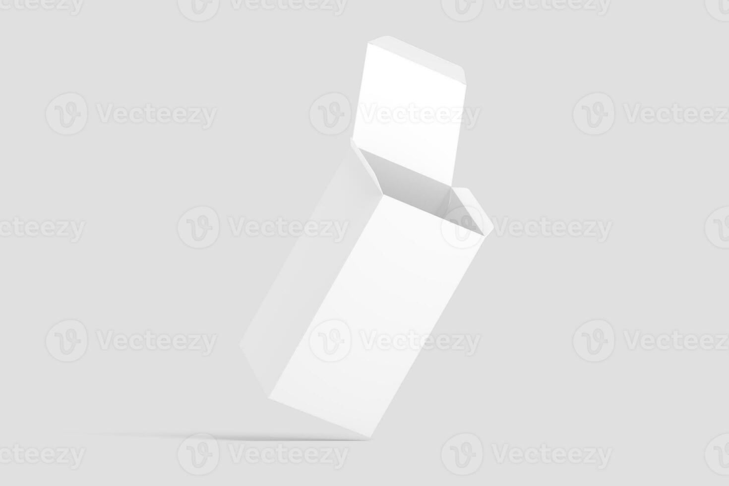 Rectangle Box White Blank 3D Rendering Mockup photo