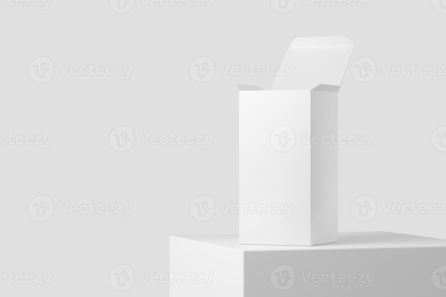 Rectangle Box White Blank 3D Rendering Mockup photo