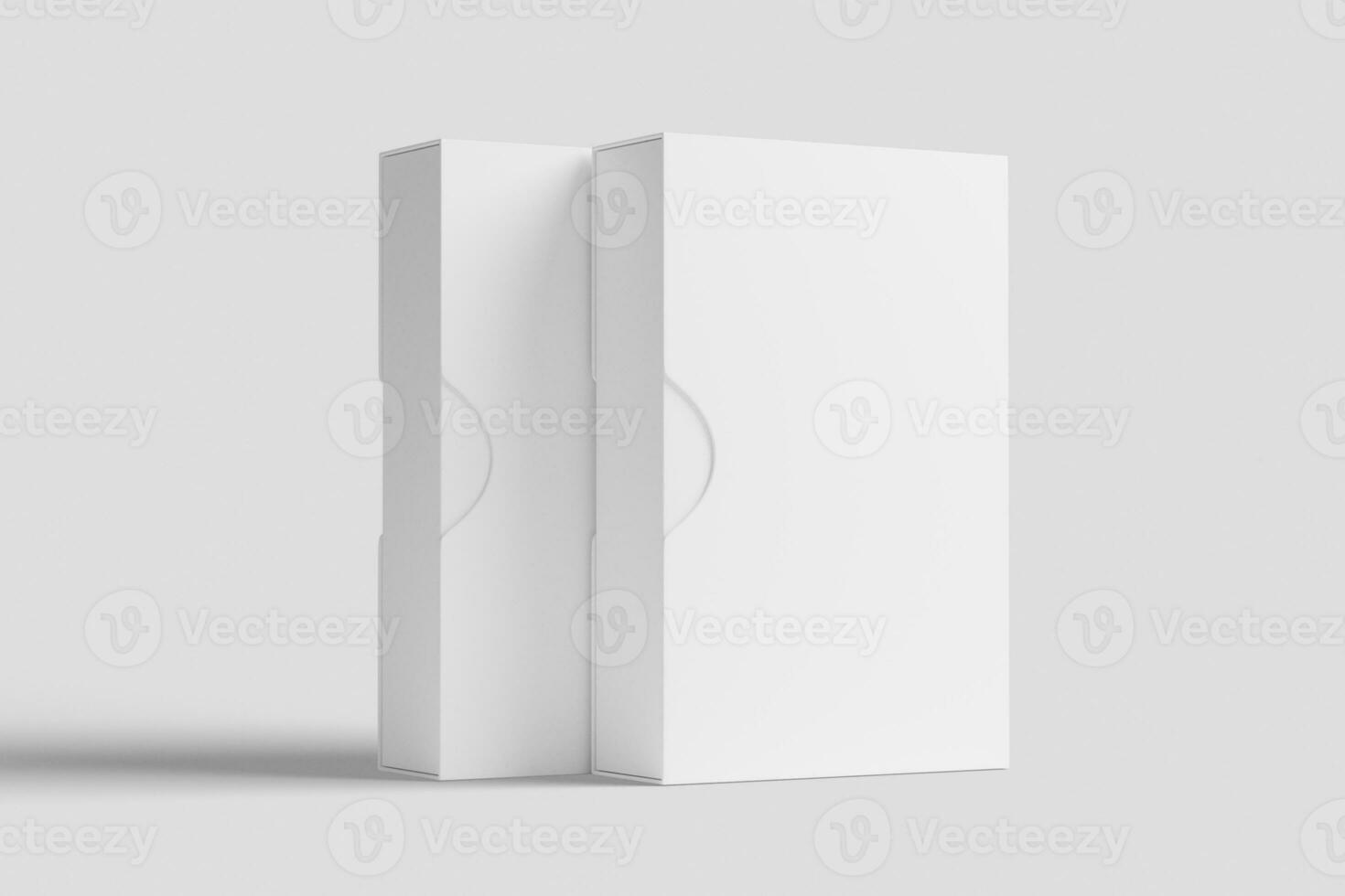 Software Box Wth Slip Case White Blank 3D Rendering Mockup photo