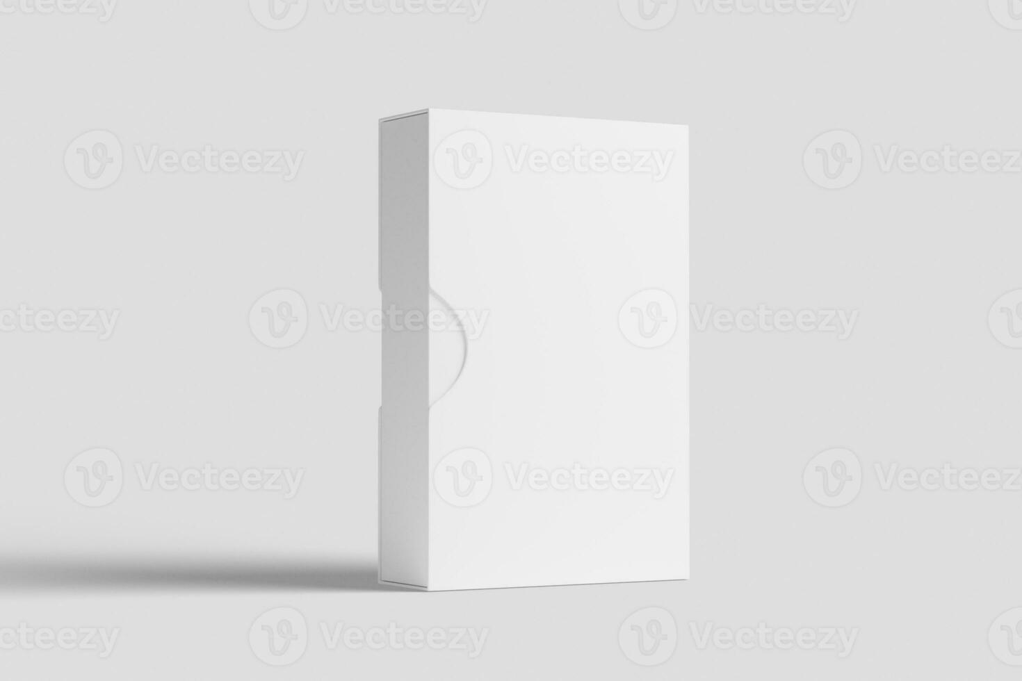 software caja con resbalón caso blanco blanco 3d representación Bosquejo foto