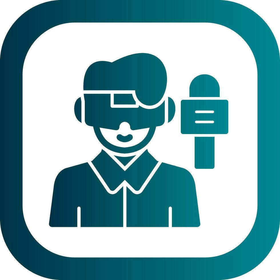Virtual Reality Journalism Vector Icon Design