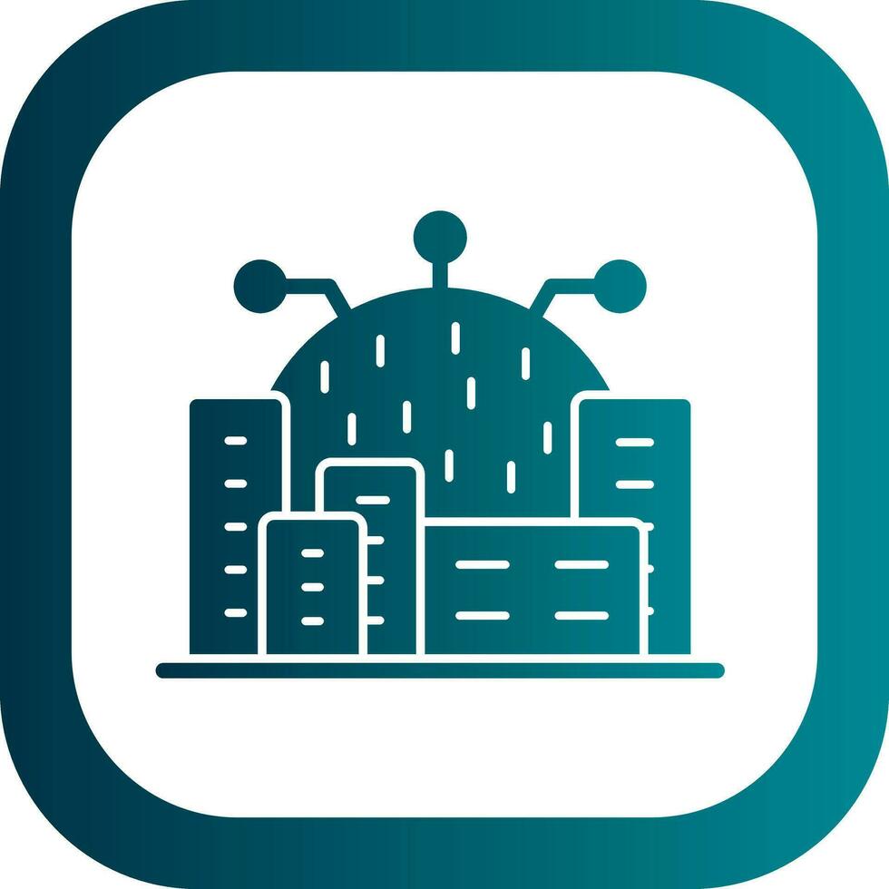 Cyberspace City Vector Icon Design