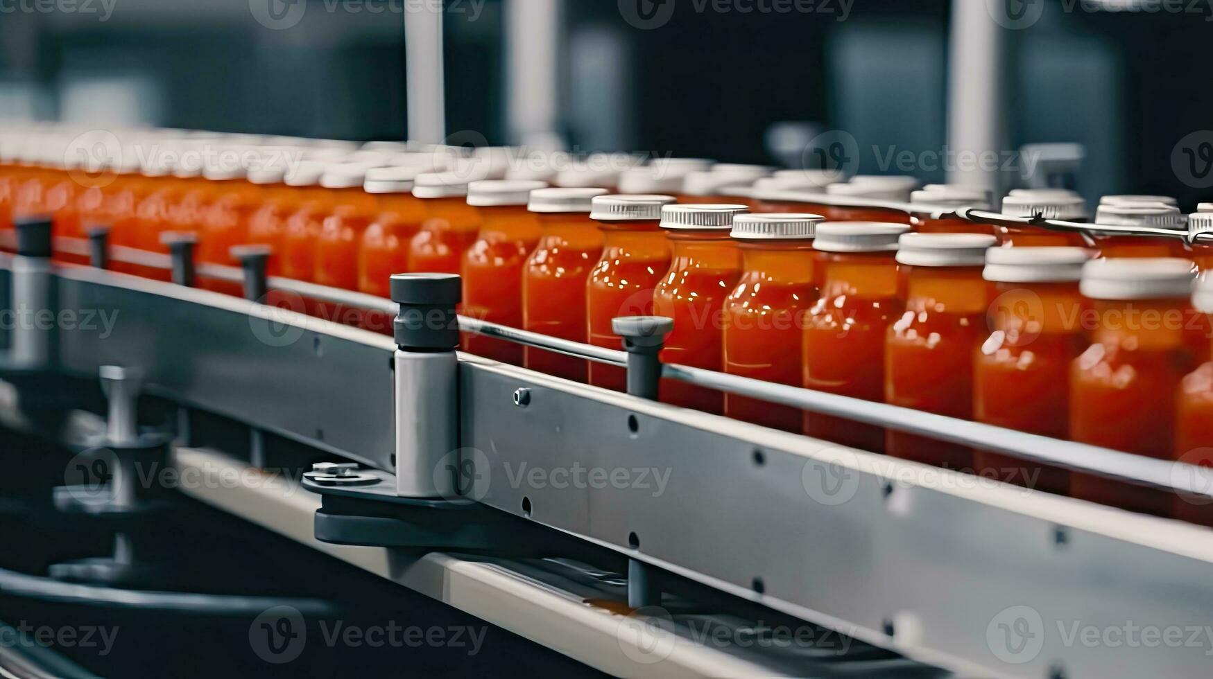 Food Industry - Tomato Juice Processing Plant - Generative AI photo
