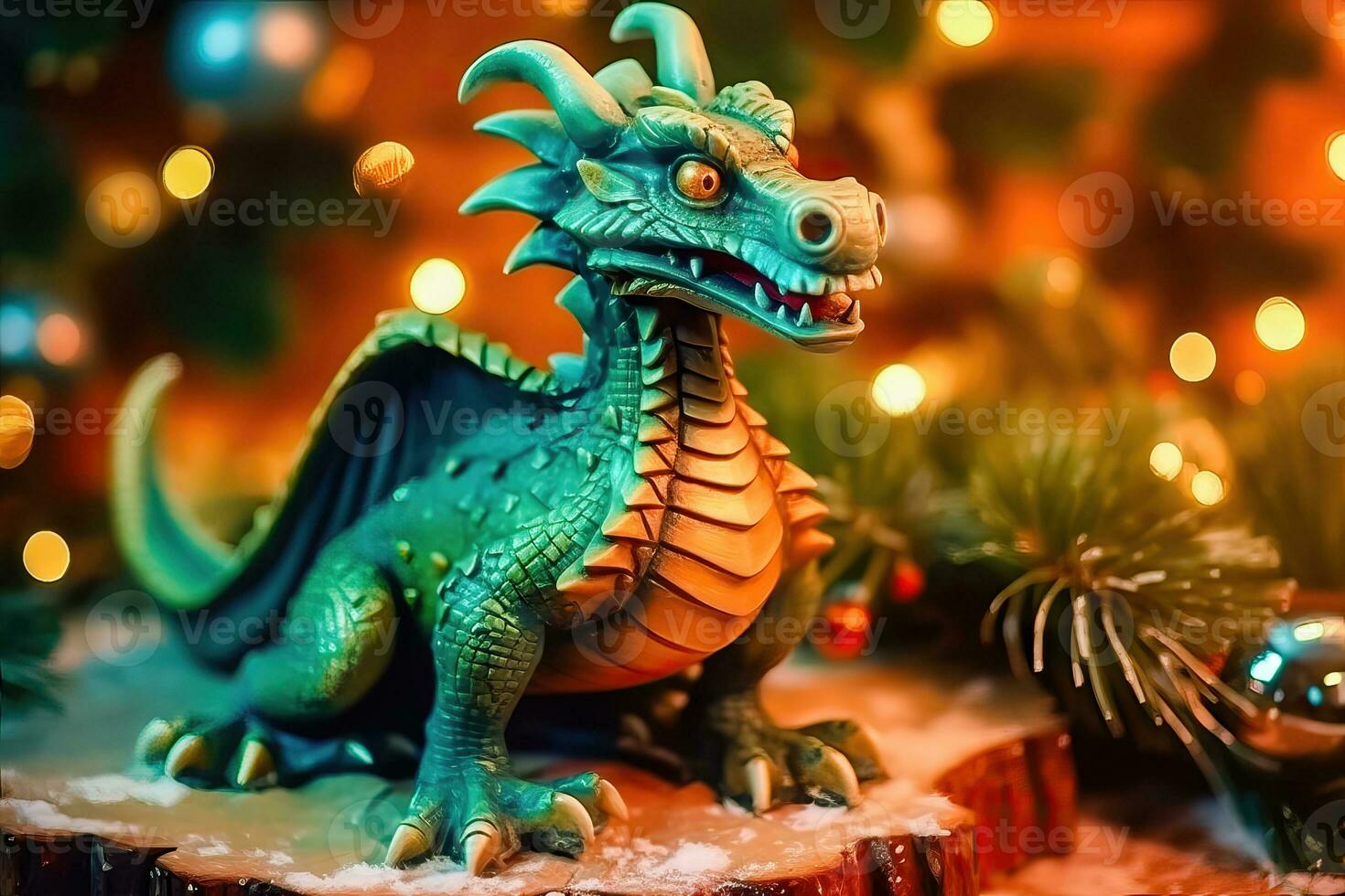 2024 Dragon Toy - Symbol of New Year Festivity - Generative AI photo