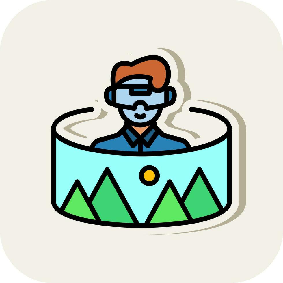 Virtual Landscapes Vector Icon Design
