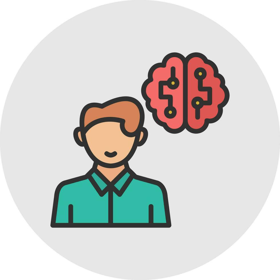 Mind-Body Interface Vector Icon Design