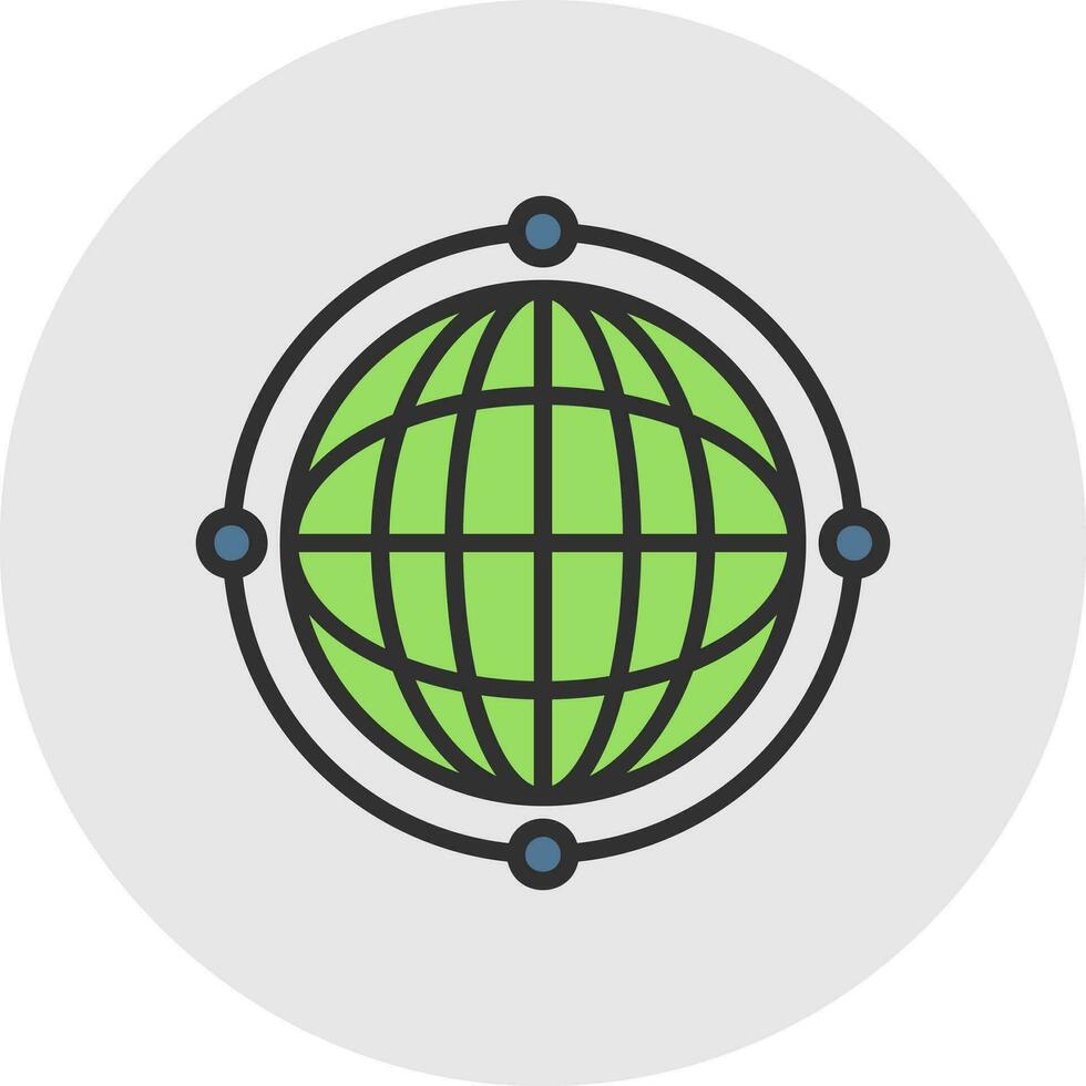 Virtual World Globe Vector Icon Design