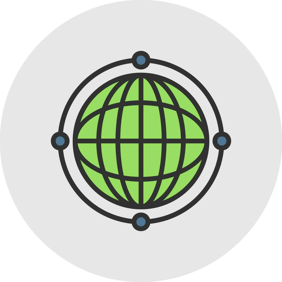 Virtual World Globe Vector Icon Design