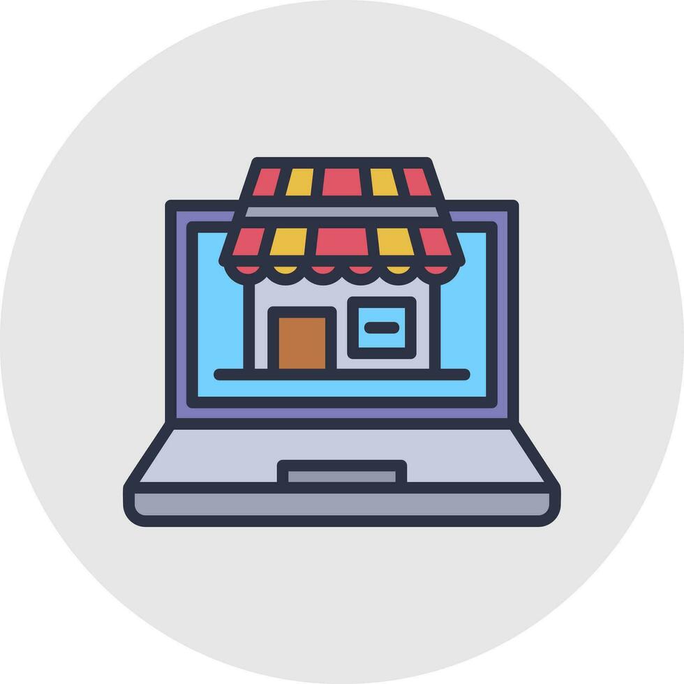 Virtual Marketplace Vector Icon Design
