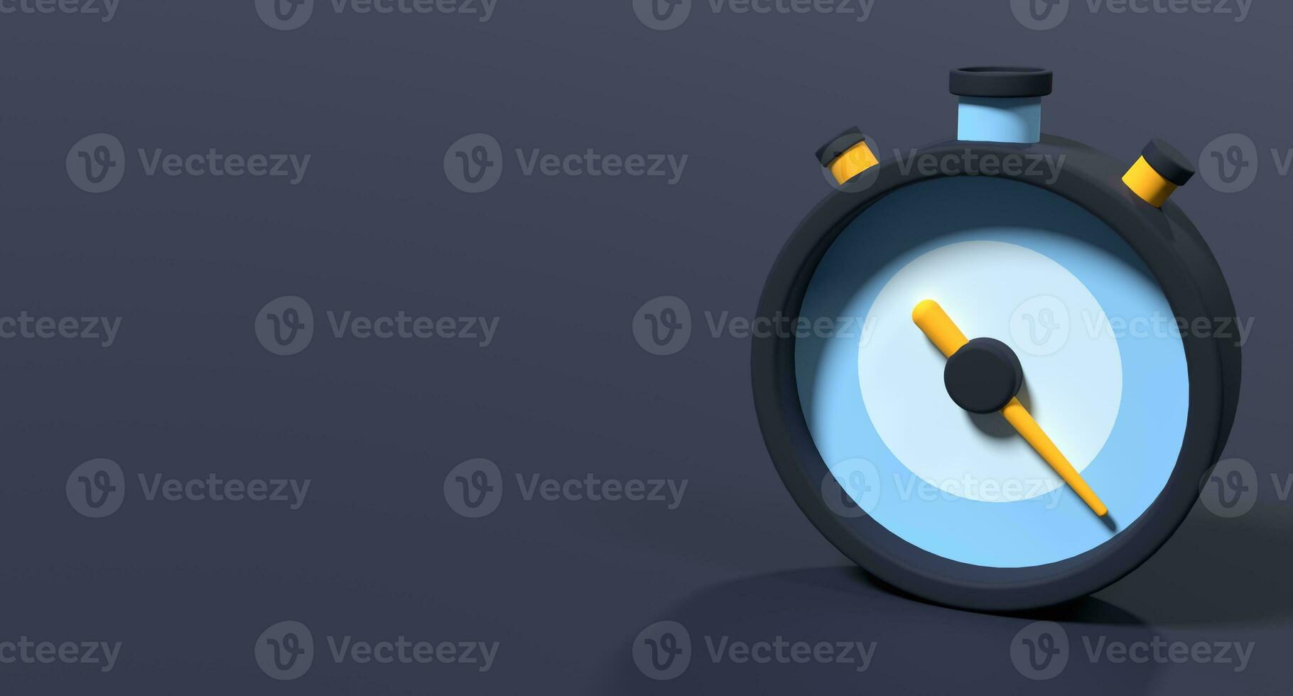 3d stopwatch icon. 3d render timer icon. 3d rendering cartoon style stopwatch icon. 3d rendering illustration photo