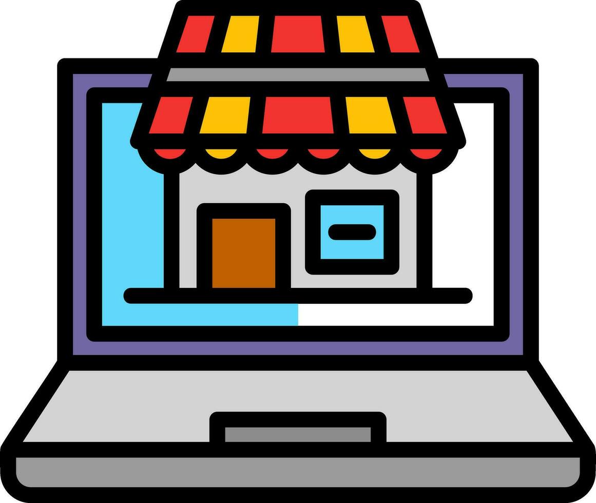 Virtual Marketplace Vector Icon Design