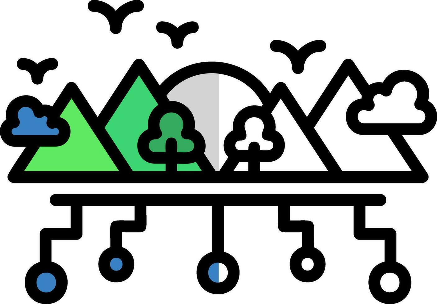 AI-Generated Landscapes Vector Icon Design