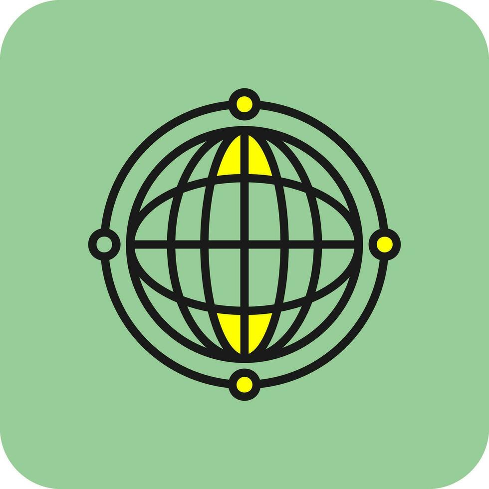 Virtual World Globe Vector Icon Design