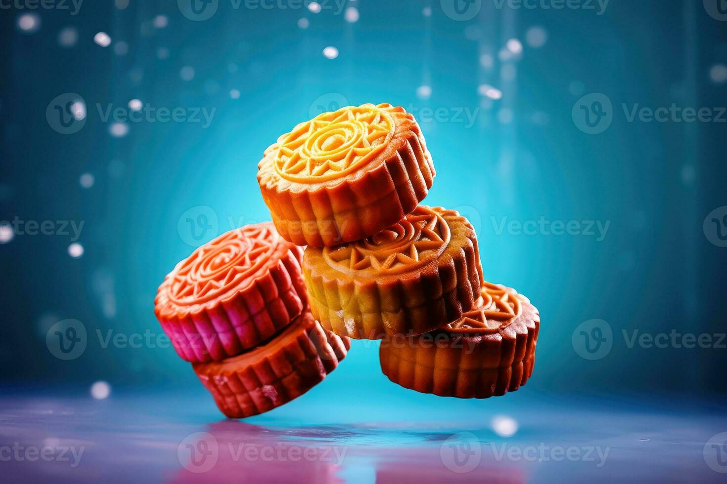 Delightful Mooncakes for Celebrations - Generative AI photo